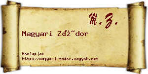 Magyari Zádor névjegykártya